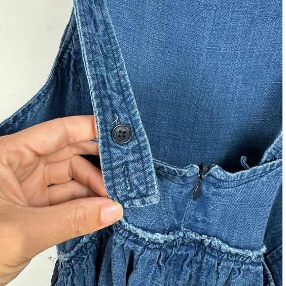 Aritzia Wilfred Hymne Linen Blend Apron Dress Preppy Cottage Farm Peasant Size 0 - Picture 7 of 12